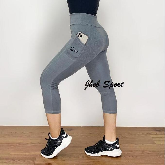Legging Pendek Kantong/Legging Polos/Celana Legging Olahraga/Celana Senam Pendek