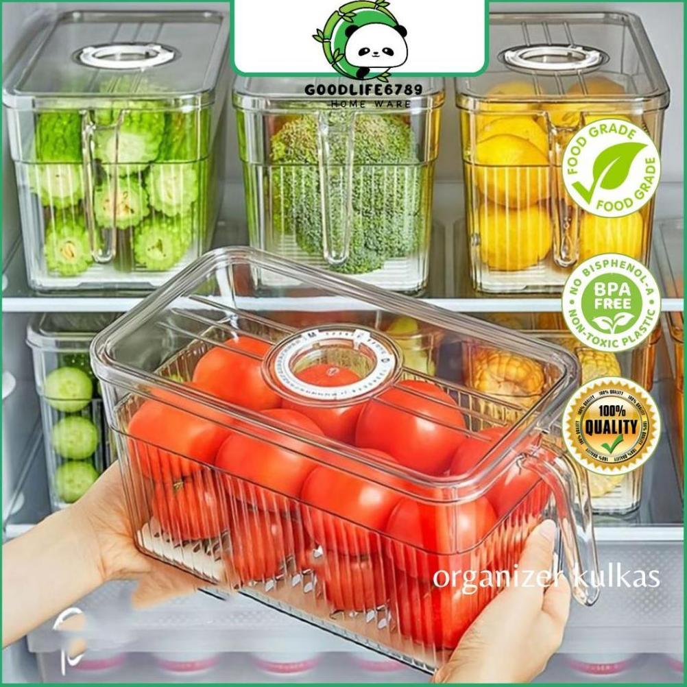 NEW Kotak Tempat Penyimimpanan Makanan Kulkas Tempat Container Kulkas Penyimpanan Buah Sayur Kulkas 