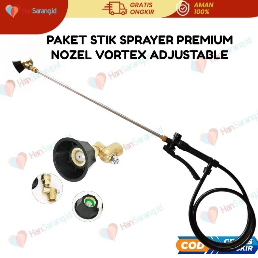 Set Gagang Stik Elektrik Komplit Spuyer Vortex Adjustable Plus Selang Pompa Sprayer Handle Kran Nozz