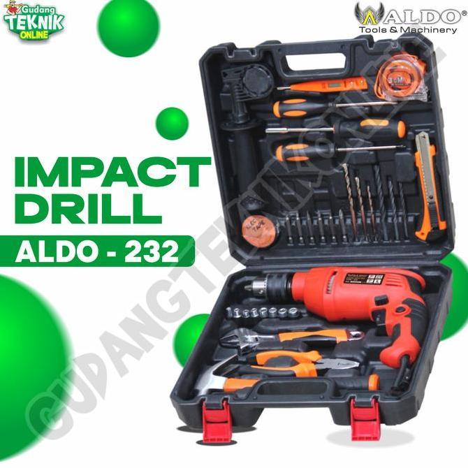 XERANA Mesin Bor 13mm ALDO 232 Set 32 Pcs / Mesin Bor Beton ALDO 232 13 mm Mesin Bor Set Hammer Impa