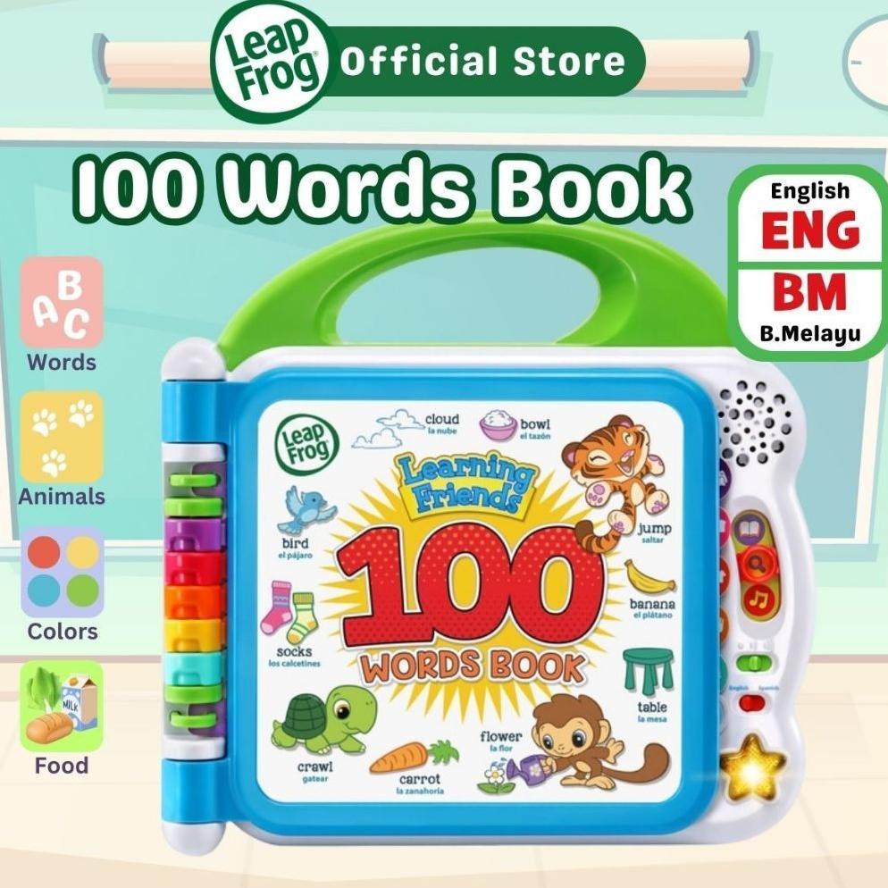 Leapfrog 100 Words Book/100 Animals Book - Eng Bm Bilingual Book - Electronic Learning Words Phonics