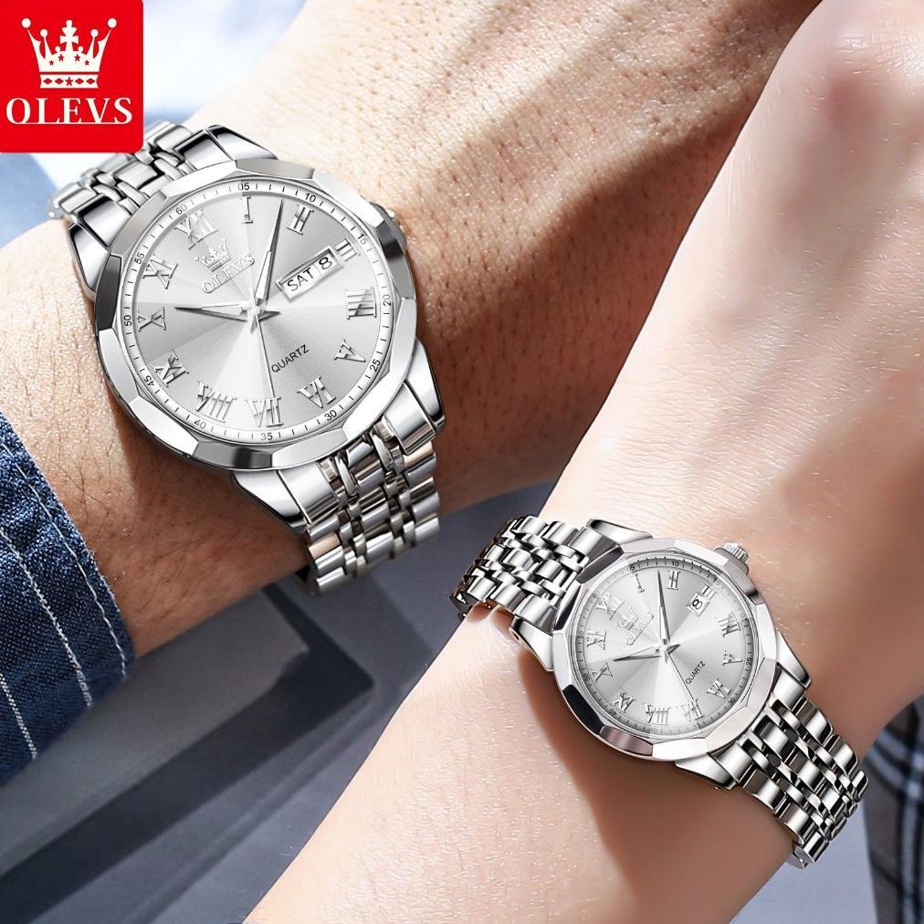 Murah Olevs Jam Tangan Couple Pasangan Anti Air Original 100% Analog Terbaru Aesthetic Couple Model 