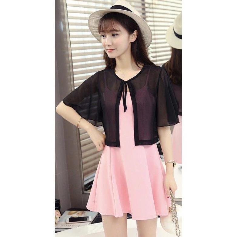 hot product atasan wanita outer ceruty korean look tali depan cantik kekinian