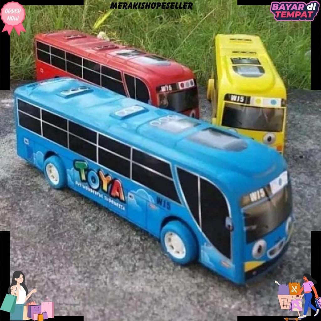 Bibu Id (Serba Murah) Cod Mainan Edukasi Anak Mainan Anak Mobil Pullback Bus Tayo Toya Panjang 19Cm/