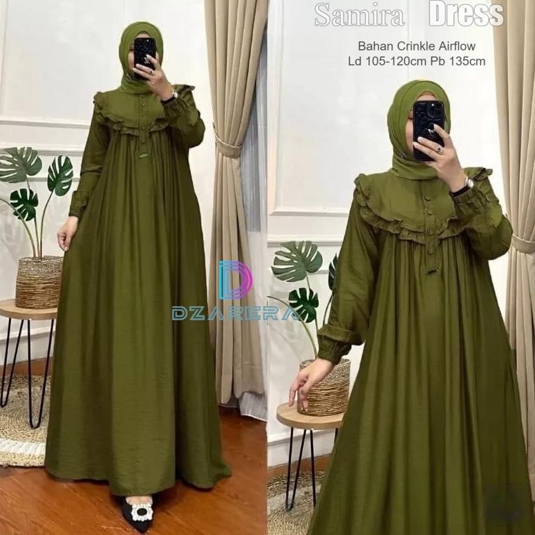 PREMIUM Gamis Wanita Dewasa Jumbo Bahan Crinkle Airflow Premium