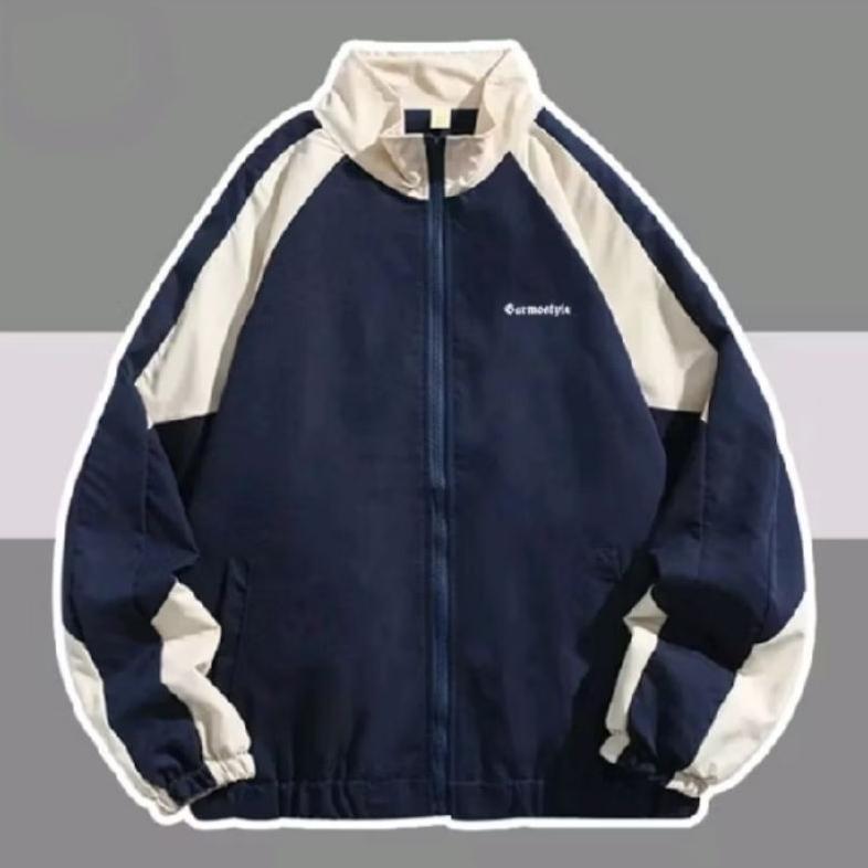 100% AMAN JAKET VARSITY COLORBLOCK JAPAN VINTAGE WINDBREAKER /Jaket Jepang Retro Sport 90an JEKET HI
