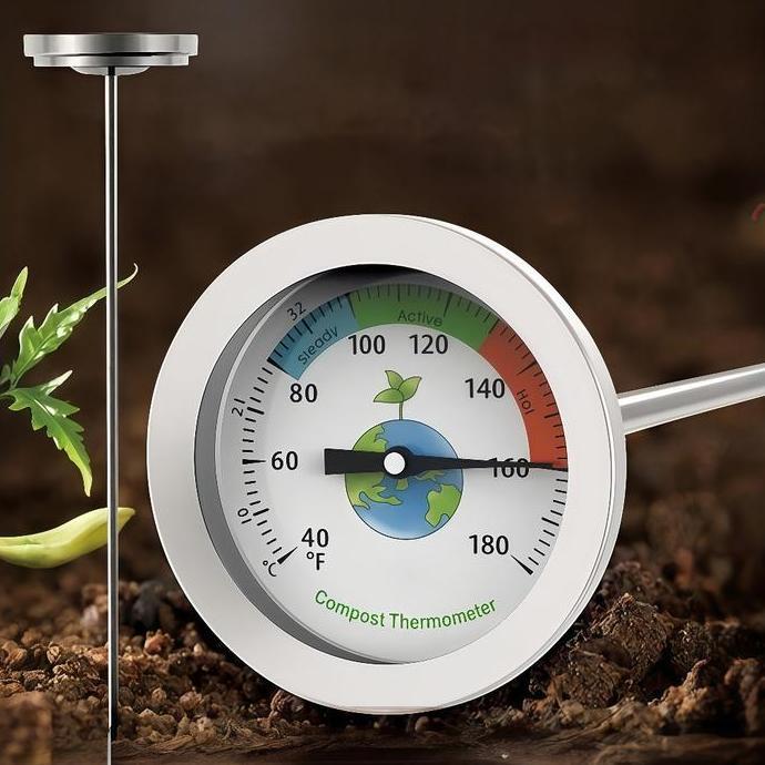 GARAVAR 50cm Thermometer Suhu Tanah Compost Soil Thermometer Thermometer Suhu Tanah Termometer Tanah