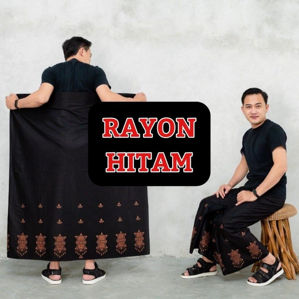 100% AMAN BEST SELLER Sarung HITAM DEWASA GOYOR Batik Motif Bahan Rayon Original Lembut Tebal Santri