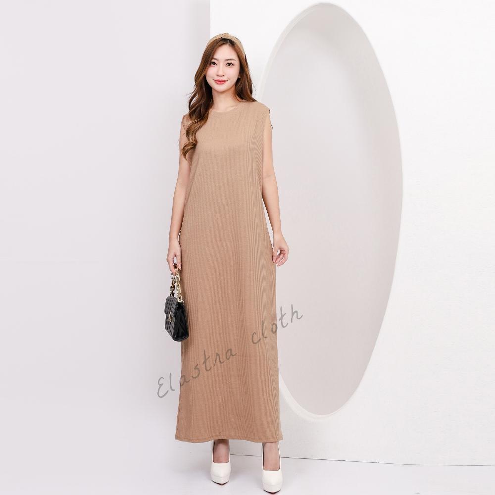Berkualitas Elastra - Inner Anya Knit High Quality / Iner Dress / Iner Gamis Tanpa Lengan / Iner Spa
