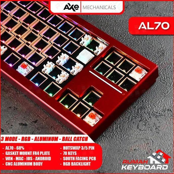 AL70 - 68% - 3 MODE - GASKET - SOUTH RGB  - ALUMINUM - BALL CATCH - BAREBONE - MECHANICAL KEYBOARD (