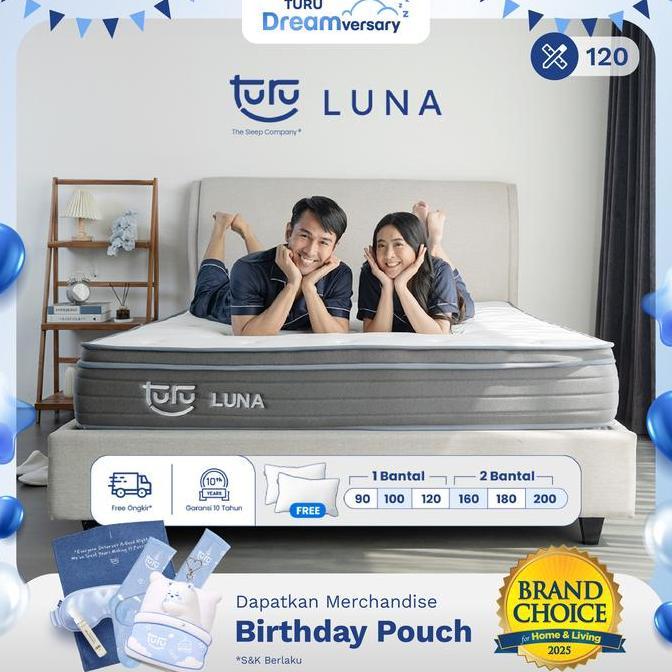 Kasur Busa Premium TURU LUNA Plush Top Natural Latex ukuran 120x200