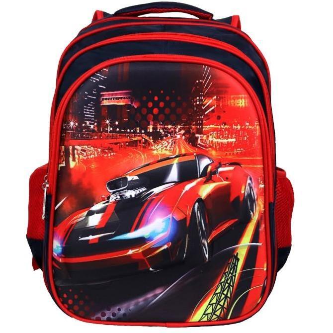 NEW TAS SEKOLAH RANSEL ANAK SD LAKI-LAKI KARAKTER CARS 3D EMBOSS + LAMPU ORI