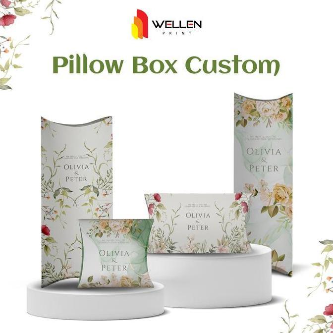WELLEN PRINT Cetak Pillow Box Custom / Print Kotak Souvenir Packaging Kemasan Hampers