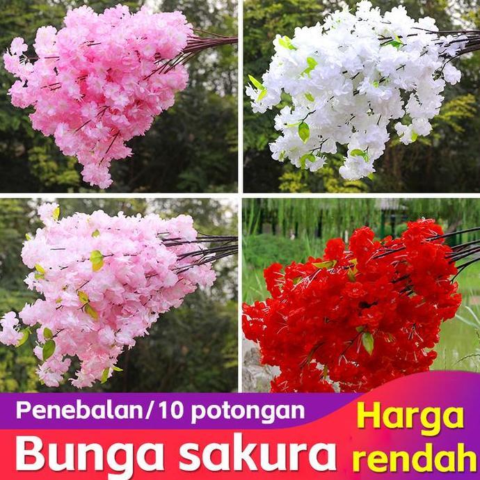 (60PCS) Cherry Blossoms Artificial Panjang 1 Meter / Bunga Hias Dekorasi Pernikahan / Sakura Tangkai