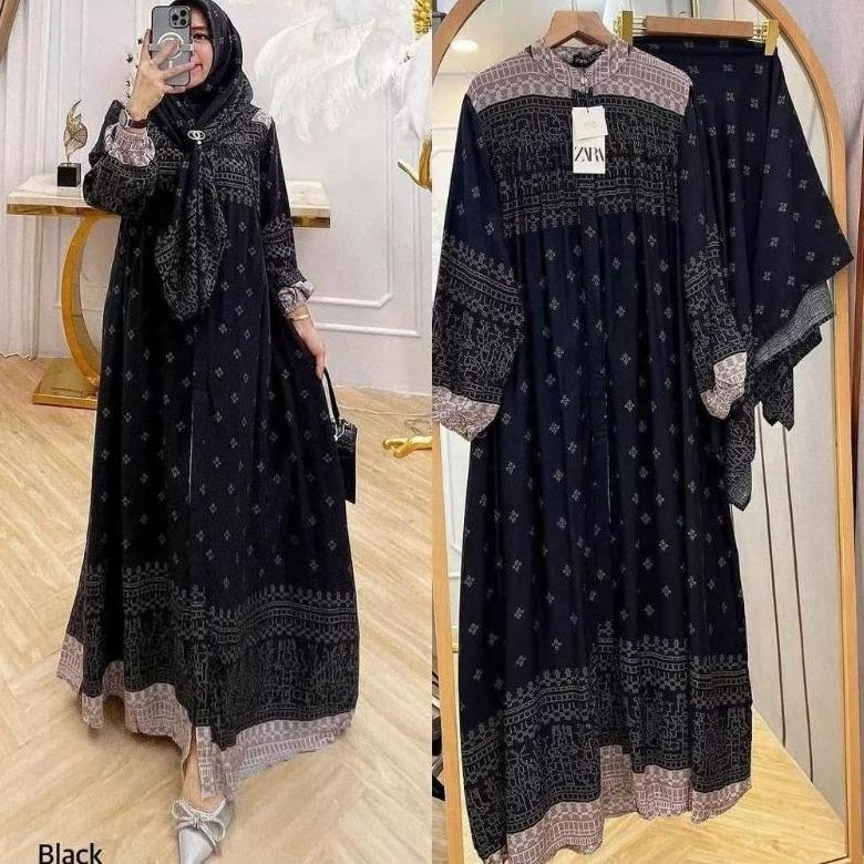ORIGINAL GAMIS SET HIJAB KEKINIAN - GAMIS SET HIJAB - GAMIS RAYON PREMIUM
