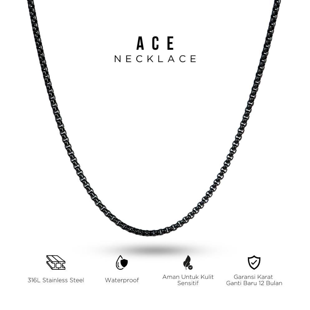 FAVORIT PROJECT NINETYSEVEN - ACE NECKLACE - KALUNG TITANIUM PRIA WANITA ANTI KARAT