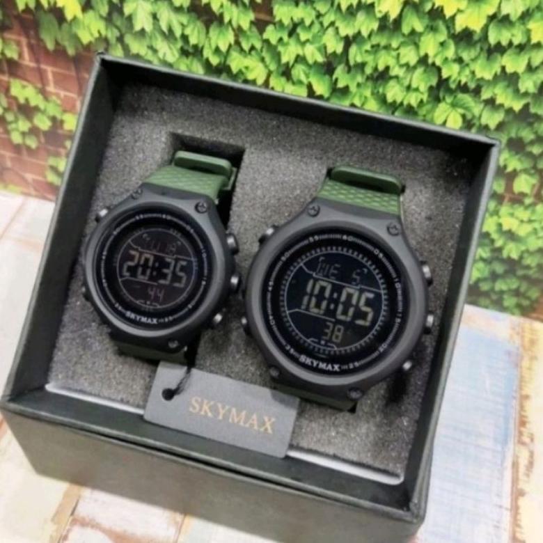 recommended jam tangan pria dan wanita couple skymax digital anti air