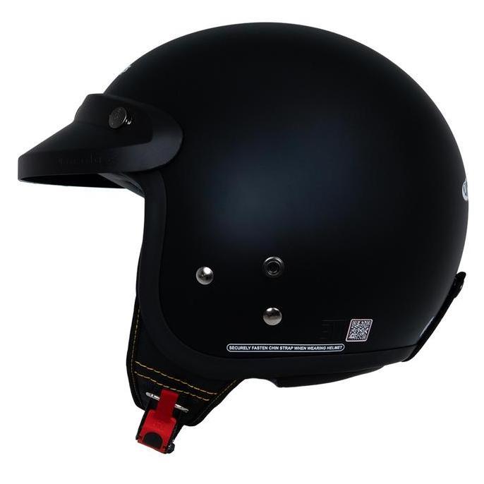 Helm Cargloss Original CFM Retro Army Half Face - Black Doff accessories motor motorcycle