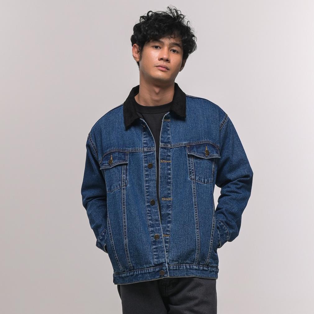 hemat jb - jacket denim corduroy bio wash - jaket trucker jeans pria
