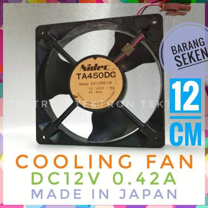 TERMURAH - NIDEC Cooling Fan 12VDC 0.42A (seken), 12cm, 12x12, kualitas bagus