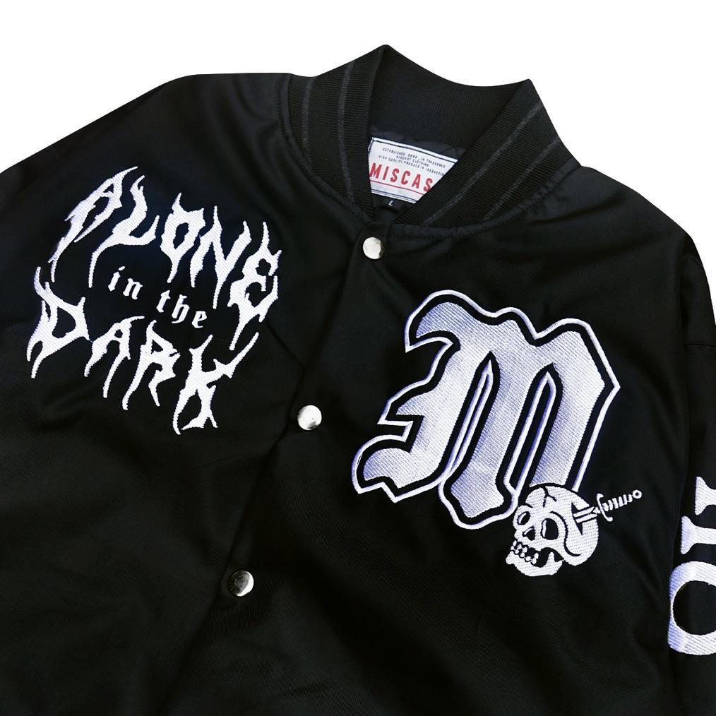 terlaris miscast varsity jaket vintage medusa hitam