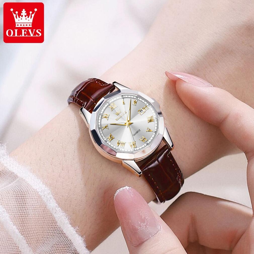 promo olevs jam tangan wanita anti air elegan original kulit kecil analog quartz fashion women watch