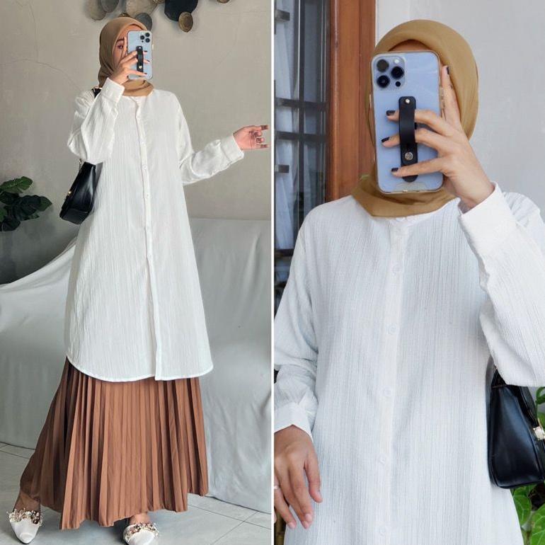 HEMAT TUNIK POLOS WANITA LADY CRUSH OVERSIZE / TUNIK ZALFA JUMBO