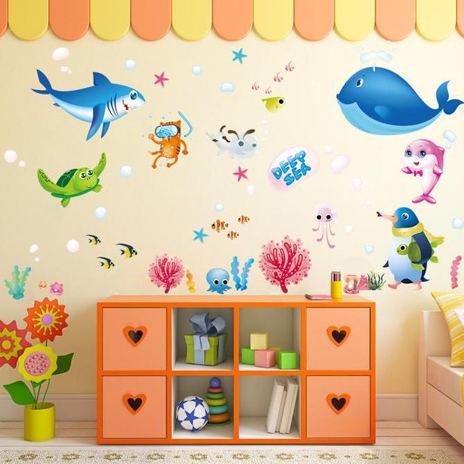 STICKER STIKER HIASAN DINDING IKAN DEKORASI KERAMIK KRAMIK KAMAR MANDI