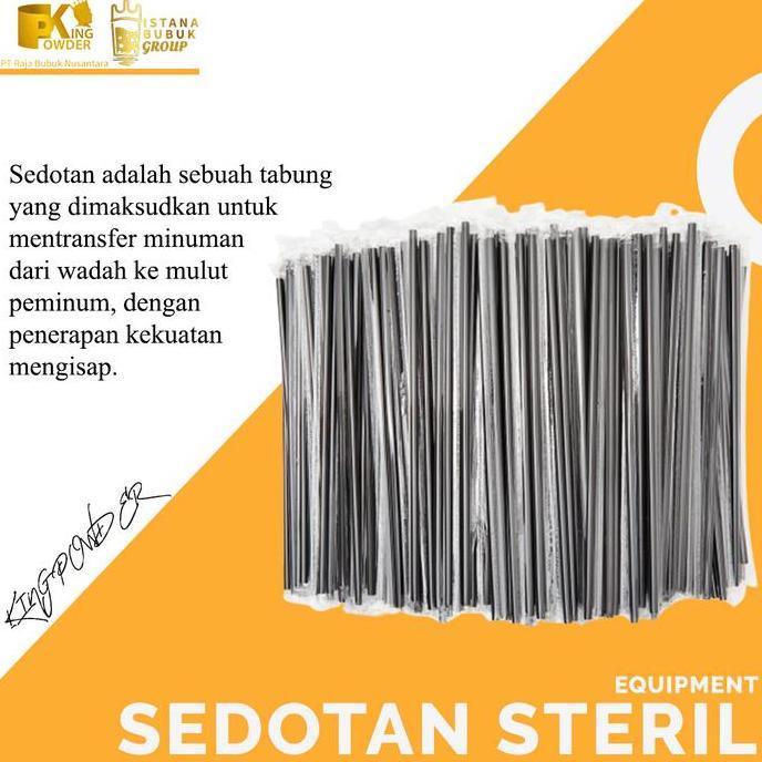 Sedotan Sterill Hitam plastik/kertas 1 Pack Non Boba