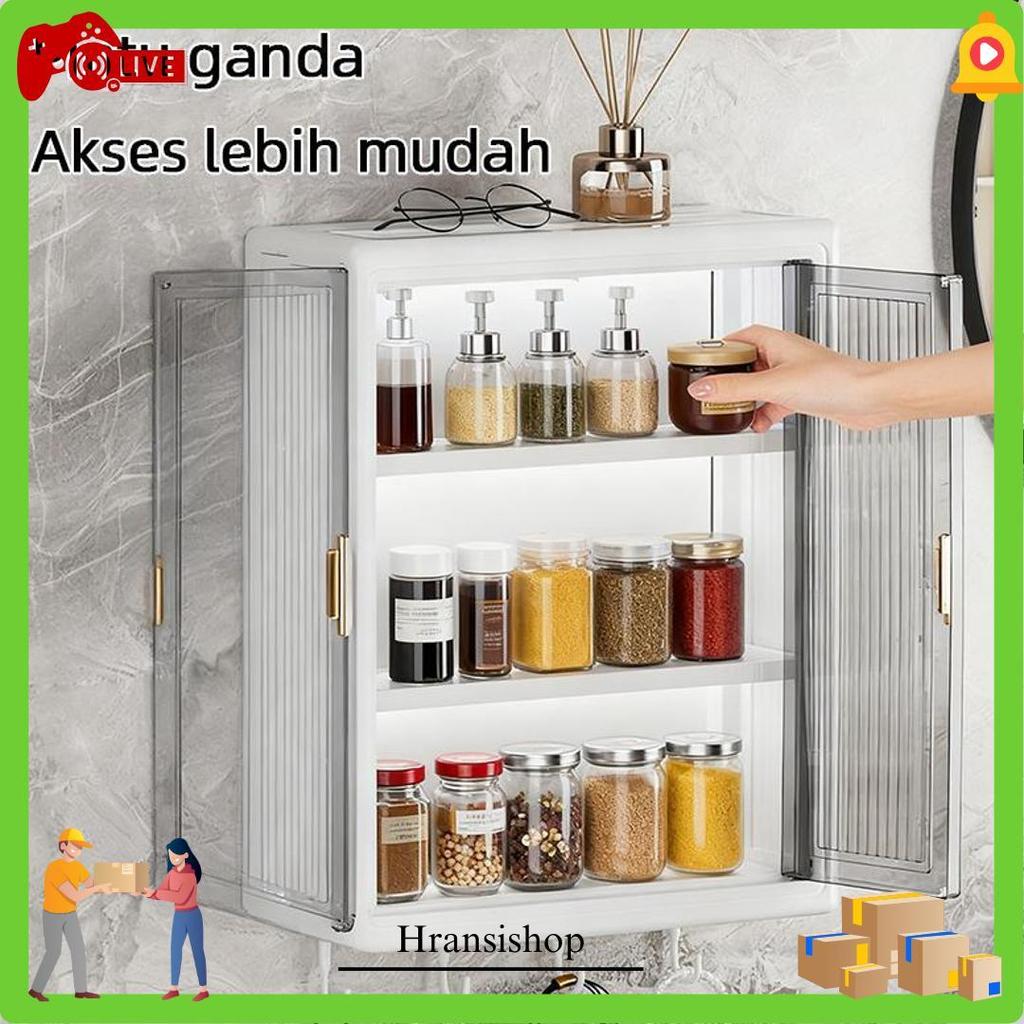 Kotak Wadah Bumbu Kotak Bumbu Dapur Tempel /Rak Bumbu/Rak Dinding Dapur Plastik/Lemari Dapur Gantung