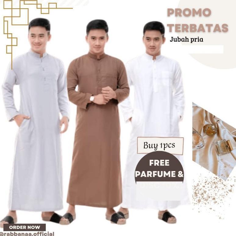 LIMITED JUBAH PRIA GAMIS PRIA JUBAH PRIA DEWASA HITAM POLOS