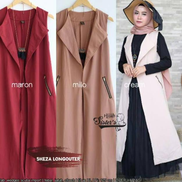 Sale Terbaru Outer Long Tunik/Tunik Rompi Panjang/Rompi Blazer/Outerwear / Wanita Sheza Long Outer I