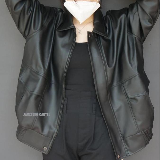 JNK x LULAC - Jaket Kulit Oversize Wanita BSize Women Leather Jacket Unisex Semi Formal Cewek Remaja