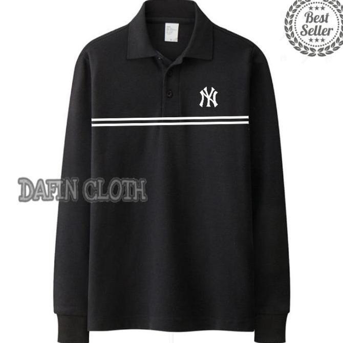 Kaos Kerah Pria Polo shirt Lengan Panjang Nike Yankees Logos