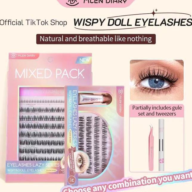 Mlen Diary Mata M Style Individual Segmented Wispy Cluster Terlarisc Curl Dengan Panjang 10 14Mmekst