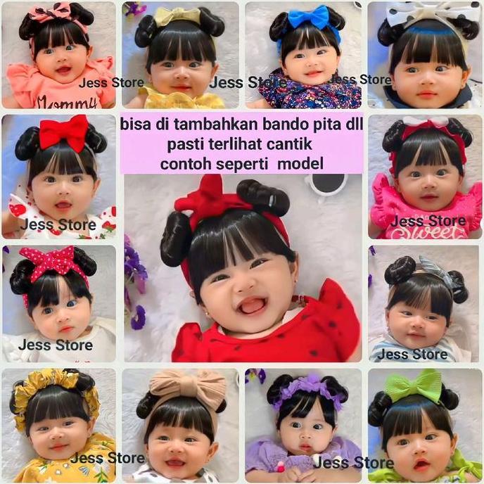 TERBARU - bandana wig / bandana bando bayi rambut / bandana anak turban poni wig bayi wig bayi 6 sam