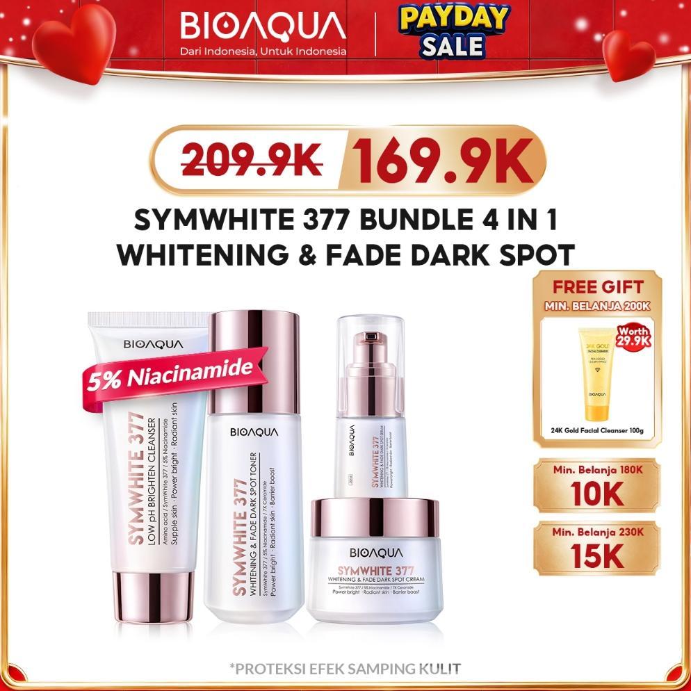 BIOAQUA SymWhite 377 Whitening & Fade Dark Spot Skincare 1 Set Lengkap BPOM Basic Skincare Paket Ski