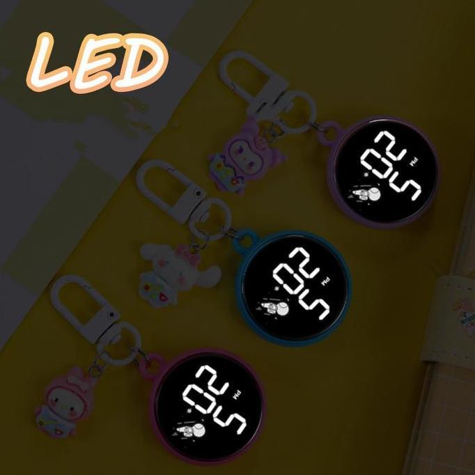 VinnatsuJam Led Digital Anak/Jam Anak Led Remaja/Jam Karakter Kunci Gantungan/Led Keychain/Jam Tanga