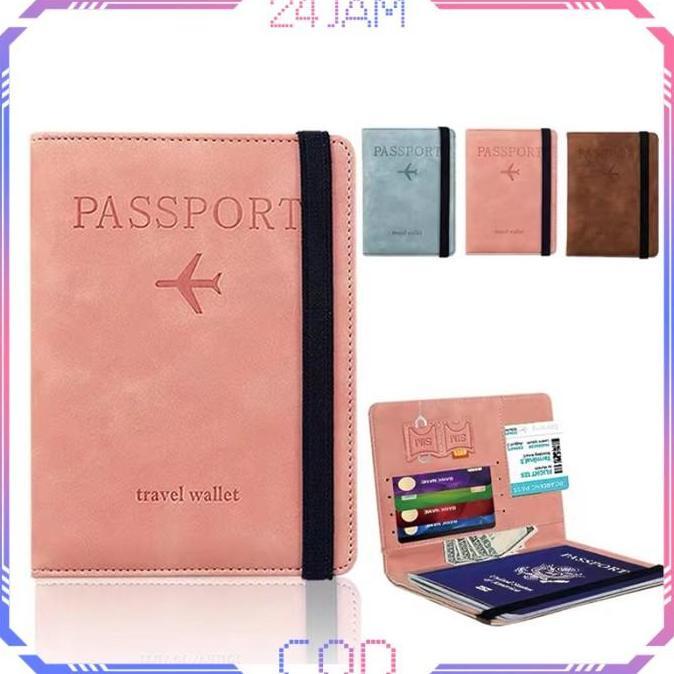 Dompet Paspor Kulit Tempat Passpor Dompet Paspor RFID Dapat Menempatkan Kartu SIM Tas
