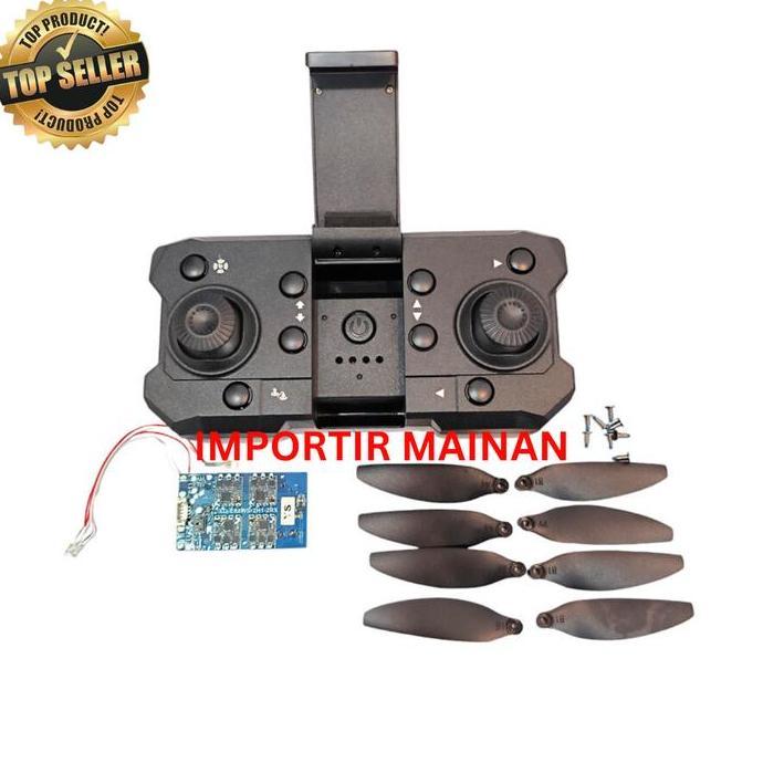 TERBARU - part rc drone brushless E88S remote - receiver board - propeller 8pcs Accessories drone re