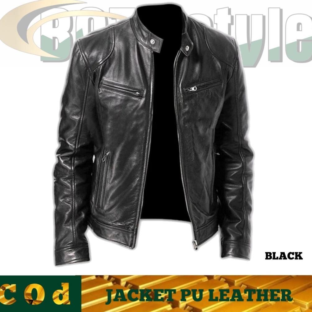 Original (Super Diskon) Jaket Kulit Asli Sintetis Bahan Berkualitas Import Kekinian