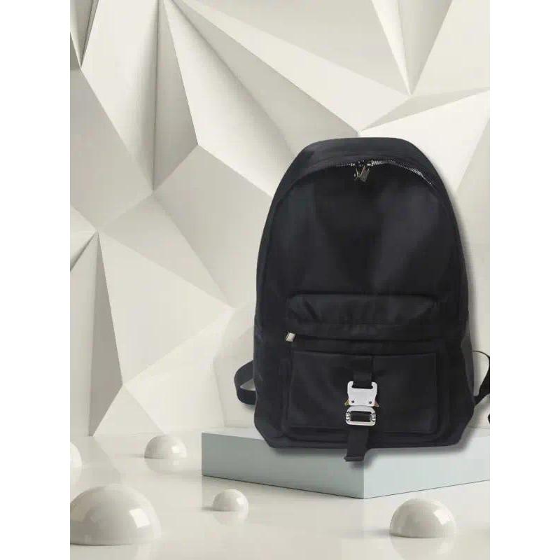 Men Women Black Outdoor Travel 1017 ALYX 9SM Backpacks High Street Fashion Metal Socket Letter Logo 