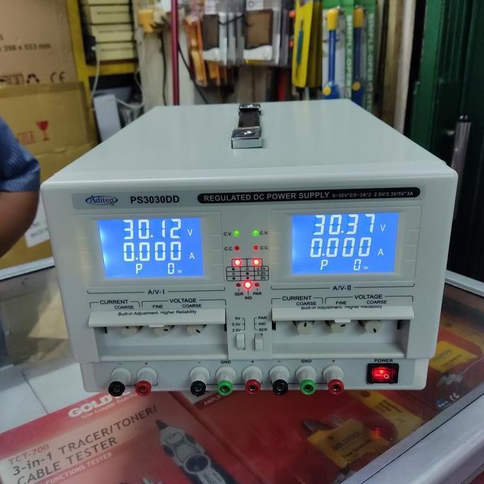 NEW Aditeg PS-3030DD DC Power Supply 2 Channel 0-30V/ 0-3 A