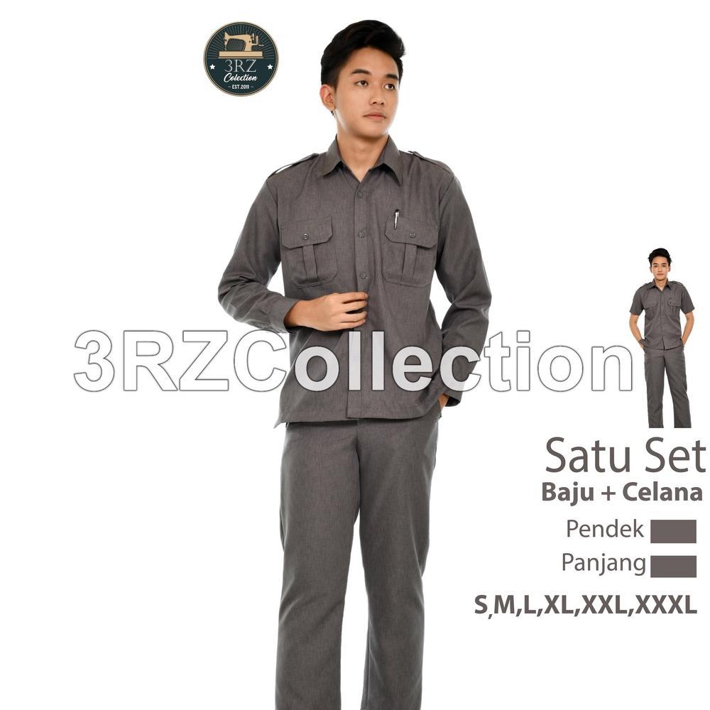 Termurah Seragam Dinas Pria Baju Dinas Abu Abu Baju Seragam Abu Tua Kerja Kantor Pria Seragam Pns/Pe