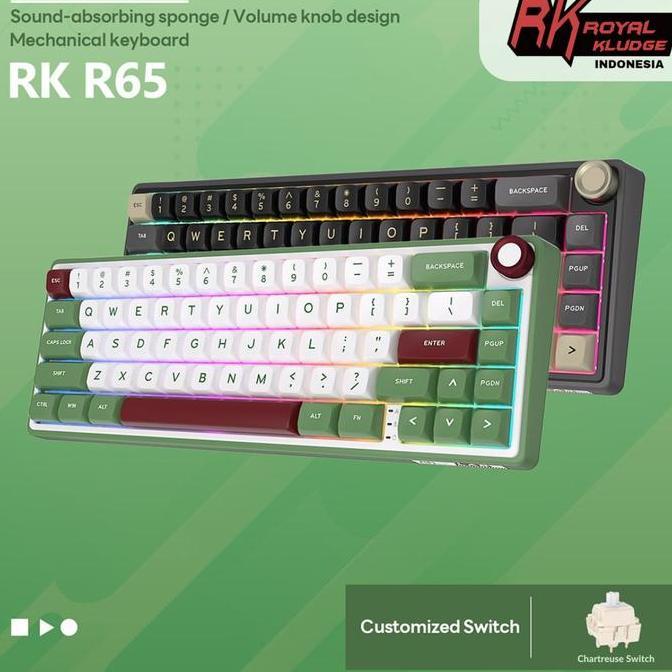 NEW ROYAL KLUDGE RK R65 KNOB 65% GASKET MECHANICAL KEYBOARD ORI