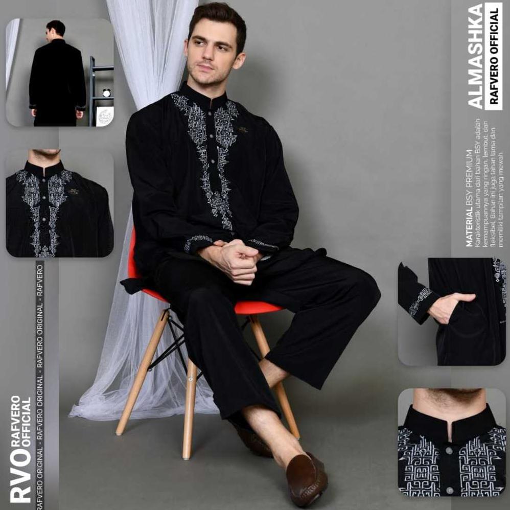 Murah Baju Muslim Koko - Setelan Pakistan Al-Mashka - Setelan Baju Muslim Rafvero Original