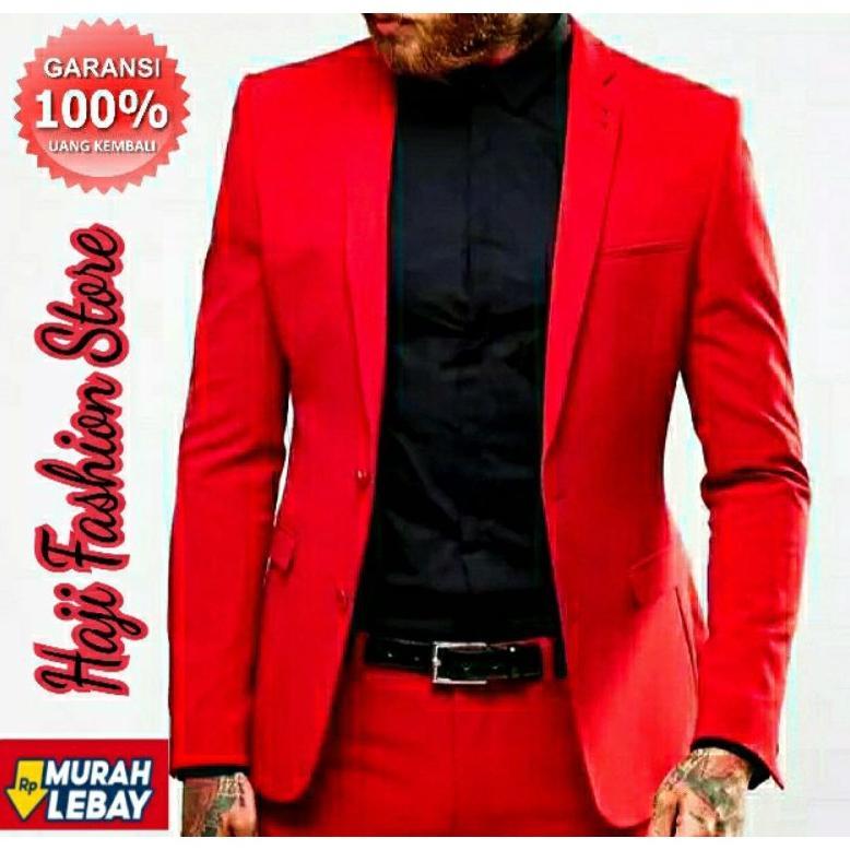 DISKON Jas merah/blazer merah/jas formal/slimfit