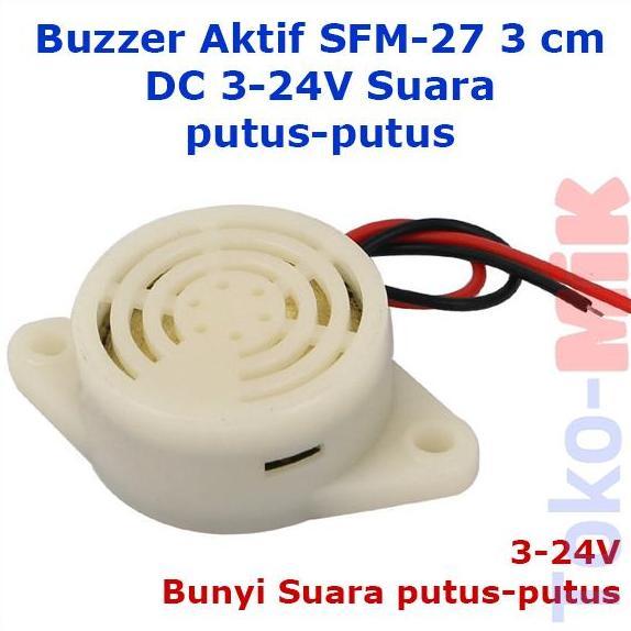 Sfm-27 Buzzer Speaker Aktif Dc 3V-24V 9V 12V Putus-Putus Interttent