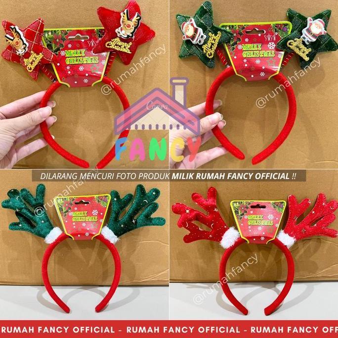 Rumah Fancy Official Bando Natal Perlengkapan Foto Photobooth Santa & Rusa Boneka Natal Bando Reinde