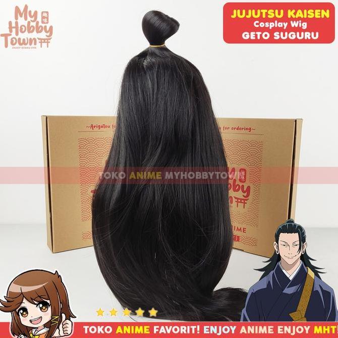 Wig Cosplay Anime Jujutsu Kaisen : Geto Suguru Rambut Palsu